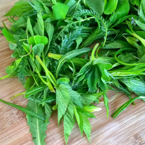 herbs on chopping board